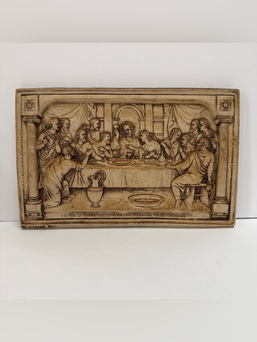Vintage Resin Last Supper  Wall Plaque - Decorative Accent last Supper Christ